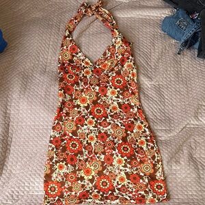 Floral Halter Neck Dress